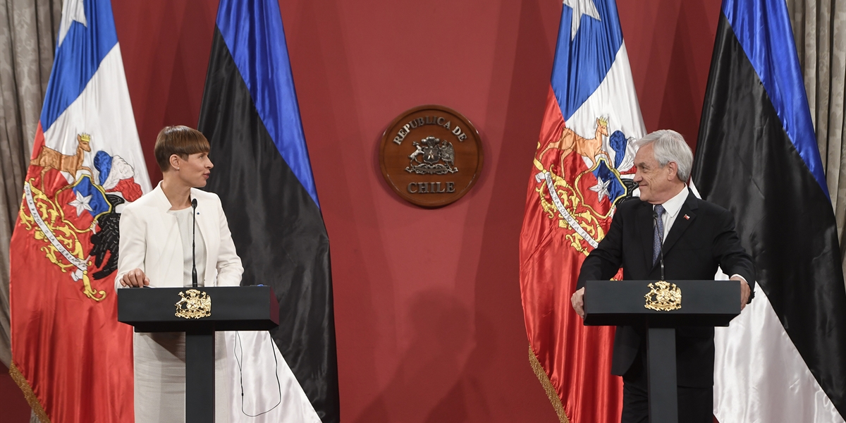 Presidente Piñera recibe en visita oficial a Chile a la Presidenta de la República de Estonia, Kersti Kaljulaid