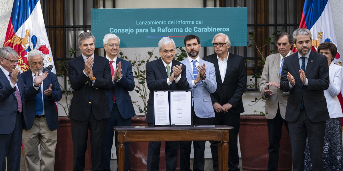 Presidente Piñera encabeza el lanzamiento del documento elaborado por el Consejo para la reforma a Carabineros