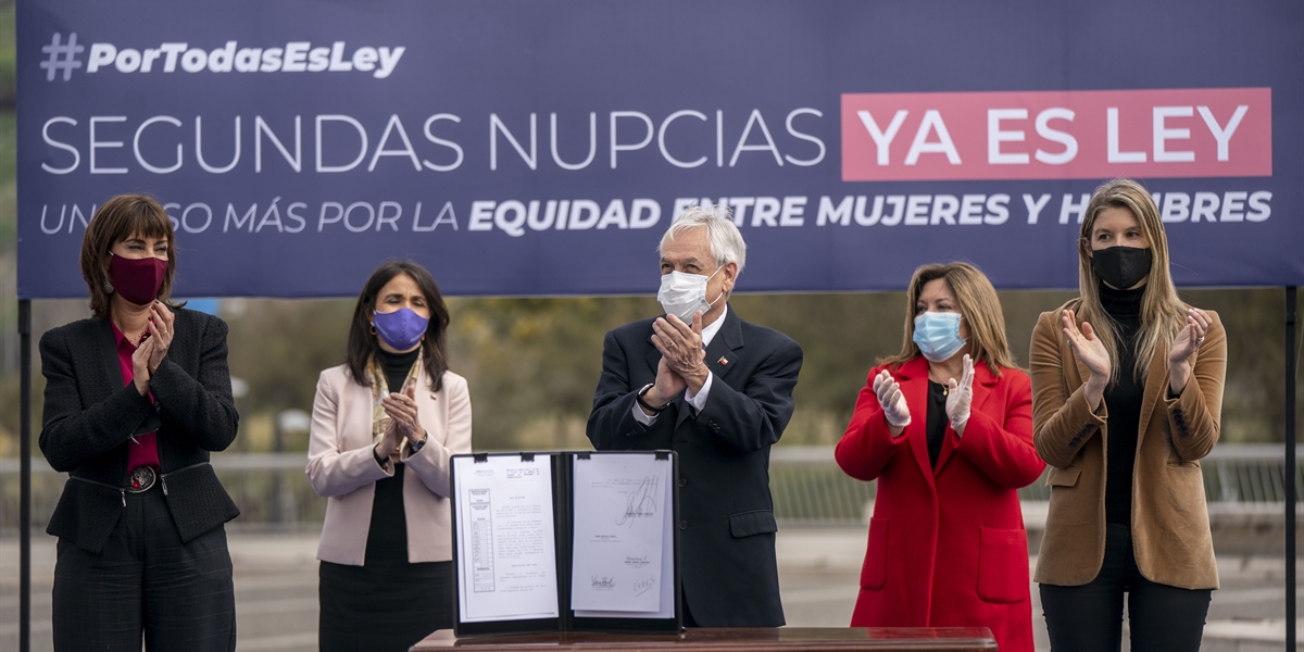 Presidente Piñera promulga promulga ley que modifica el código civil para suprimir el impedimento de contraer segundas nupcias