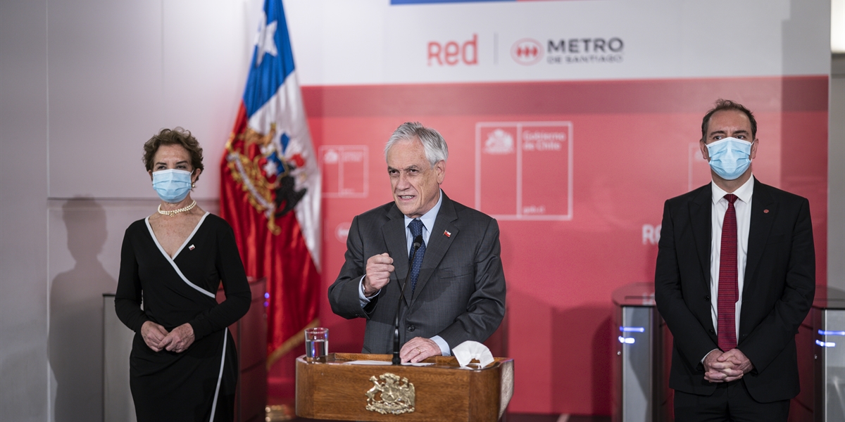Presidente Piñera anuncia reapertura de la totalidad de las estaciones de la red de Metro