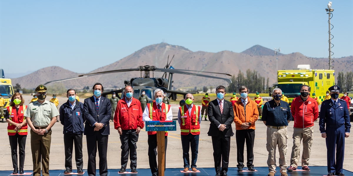 Presidente Piñera presenta Plan Nacional de Protección Contra los Incendios Forestales