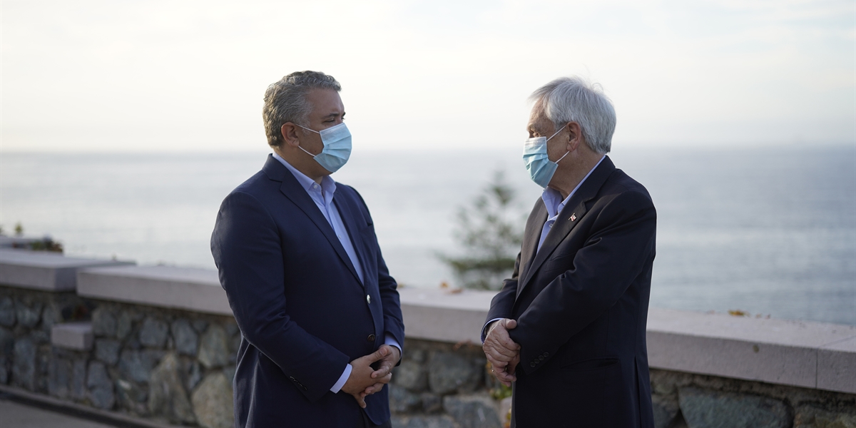 Presidente Piñera recibe en visita de trabajo al Presidente de Colombia