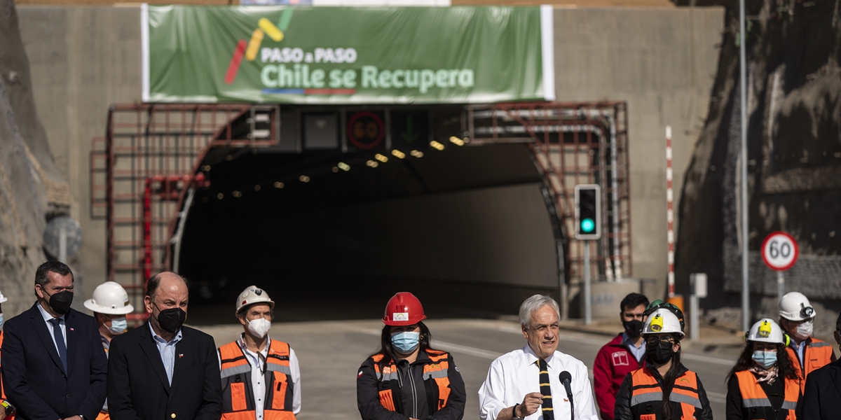 Presidente Piñera inaugura nuevo túnel El Melón y presenta avances del Plan Paso a Paso Chile Se Recupera