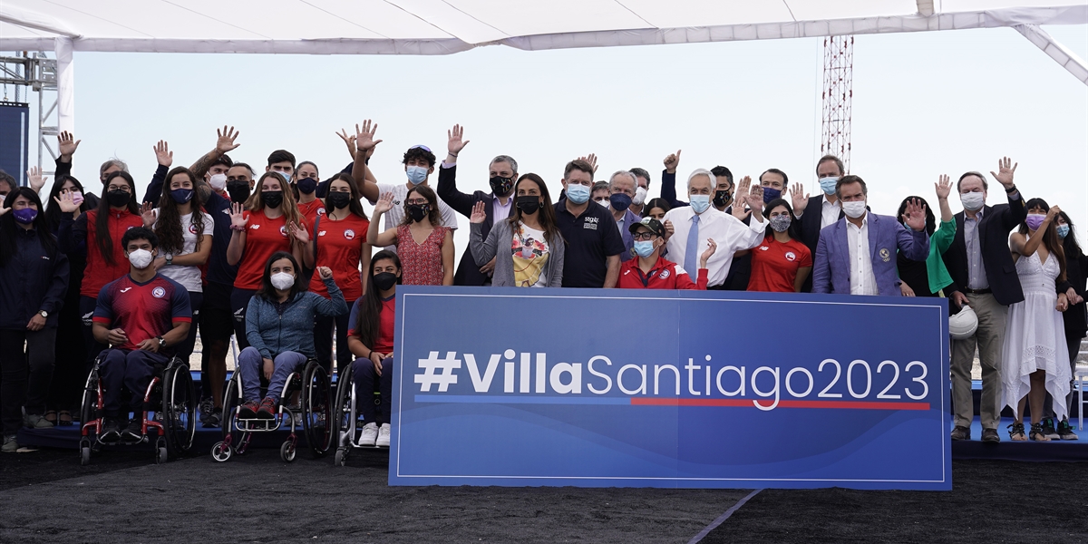 Presidente Piñera instala primera piedra de la Villa Panamericana para los juegos de Santiago 2023