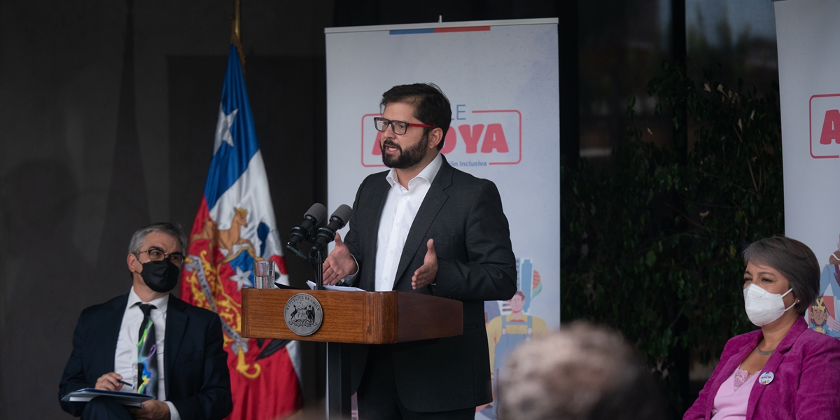 Presidente de la República Gabriel Boric Font anuncia Plan de Recuperación Inclusiva Chile Apoya