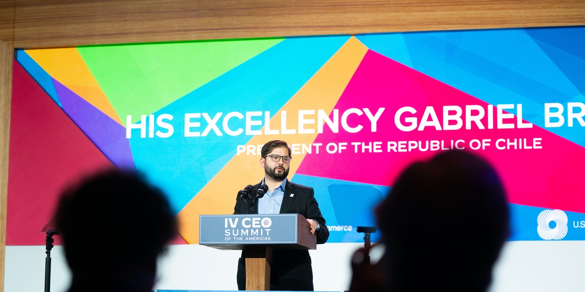 El Presidente de la República, Gabriel Boric Font, participa en el panel Driving Growth