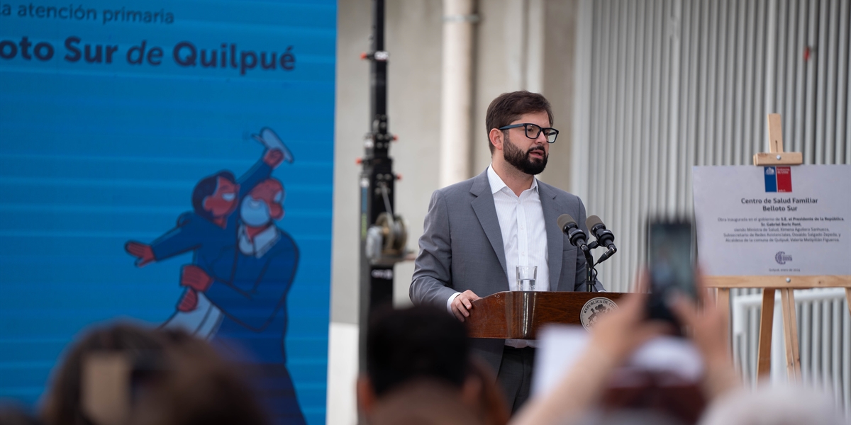 Presidente de la República, Gabriel Boric Font, encabeza develación de placa del CESFAM y SAR Belloto Sur de Quilpué