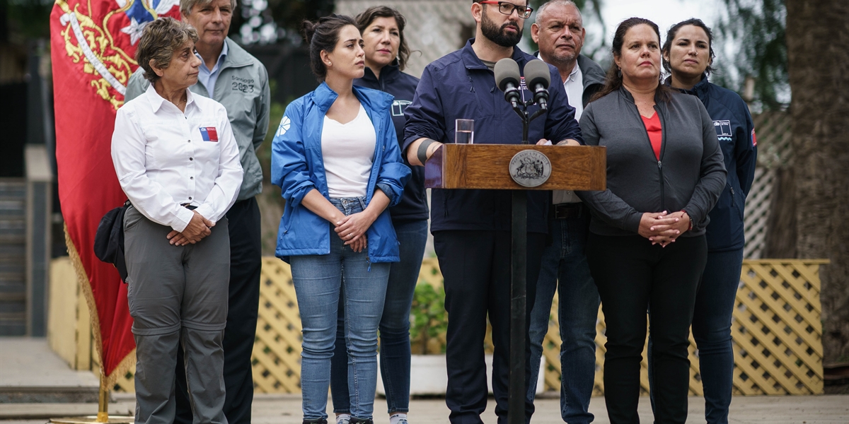 Presidente de la República, Gabriel Boric Font, anuncia beneficios para las familias afectadas por incendios forestales en la Región de Valparaíso