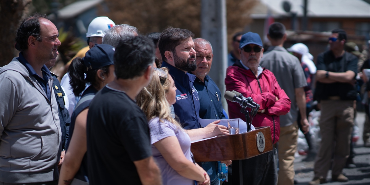 Presidente de la República, Gabriel Boric Font, anuncia el reforzamiento de medidas de seguridad y orden público en la Región de Valparaíso