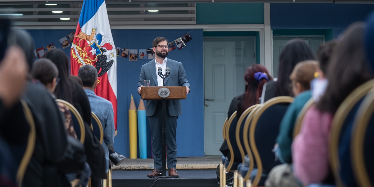 S.E. el Presidente de la República, Gabriel Boric Font, junto al ministro de Educación, Nicolás Cataldo, y la alcaldesa de Quilpué, Valeria Melipillán, dan inicio al año escolar 2024