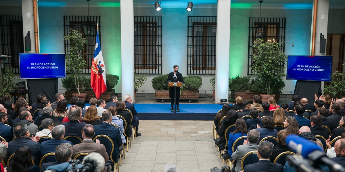 Presidente de la República, Gabriel Boric Font, encabeza ceremonia por Plan de Acción de Hidrógeno Verde