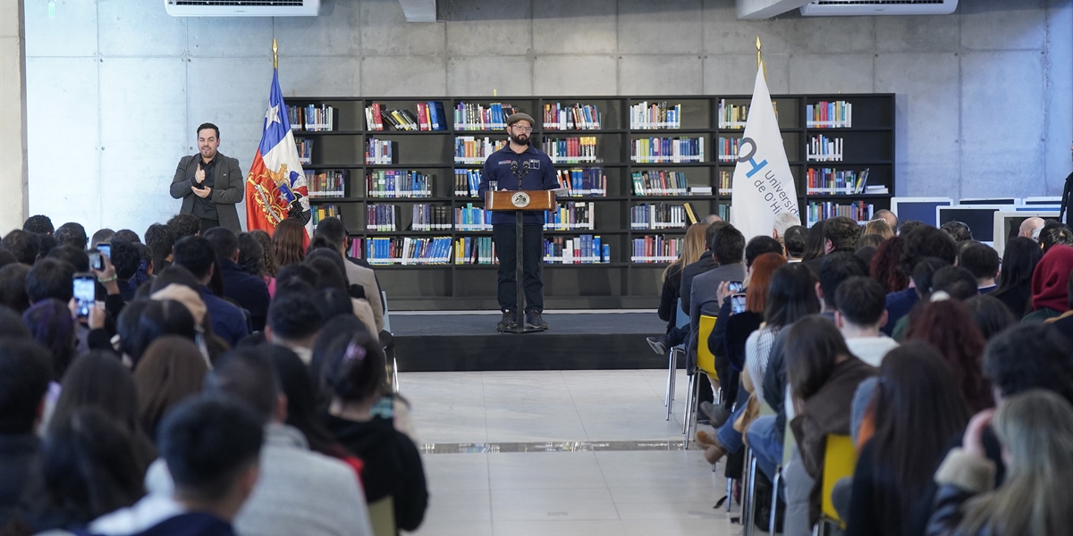 Presidente de la República Gabriel Boric Font visita las nuevas instalaciones de la Universidad de O’Higgins