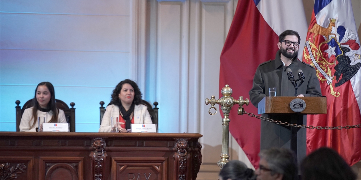 S.E. el Presidente de la República, Gabriel Boric Font, encabeza el Lanzamiento de la Política Nacional de la Niñez y Adolescencia y su Plan de Acción 2024 – 2032.