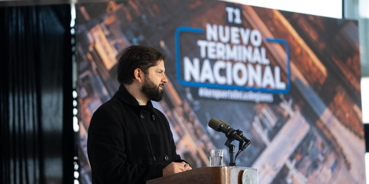 S.E. el Presidente de la República, Gabriel Boric Font, encabeza inauguración del nuevo edificio del Terminal Nacional T1-A del Aeropuerto Arturo Merino Benítez.