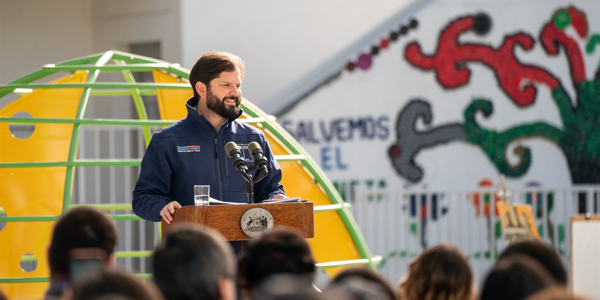 Presidente de la República, Gabriel Boric Font, visita instalaciones del Jardín Infantil “Renacer” en Quinta Normal en el marco de la conmemoración de los 160 años de la educación parvularia en Chile