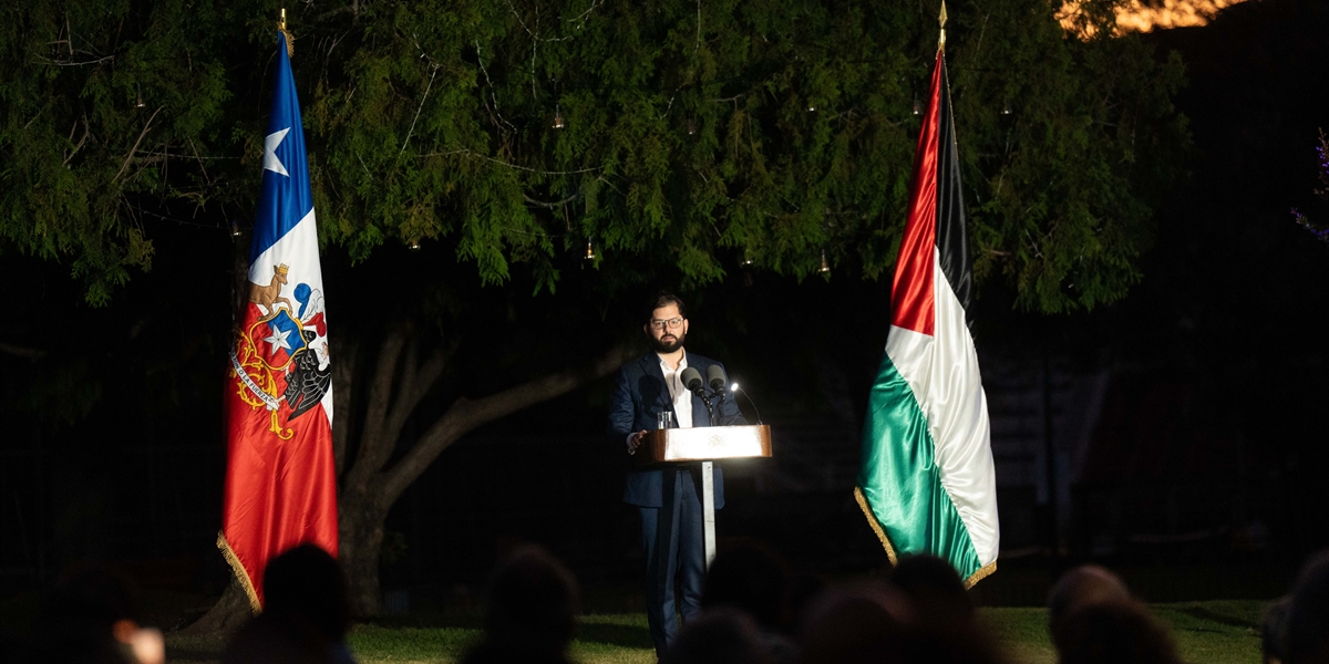 S.E. el Presidente de la República, Gabriel Boric Font, participa de la ceremonia "Navidad Palestina: Desde Belén a Chile, una luz de esperanza"
