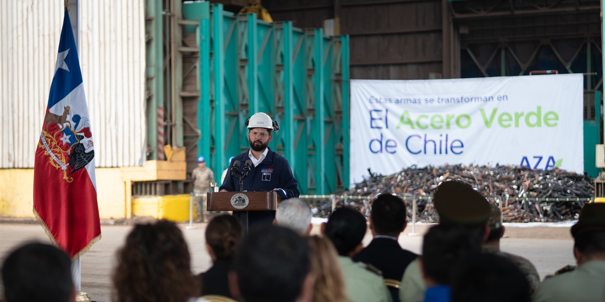S.E. el Presidente de la República, Gabriel Boric Font, encabeza hito de destrucción de armas