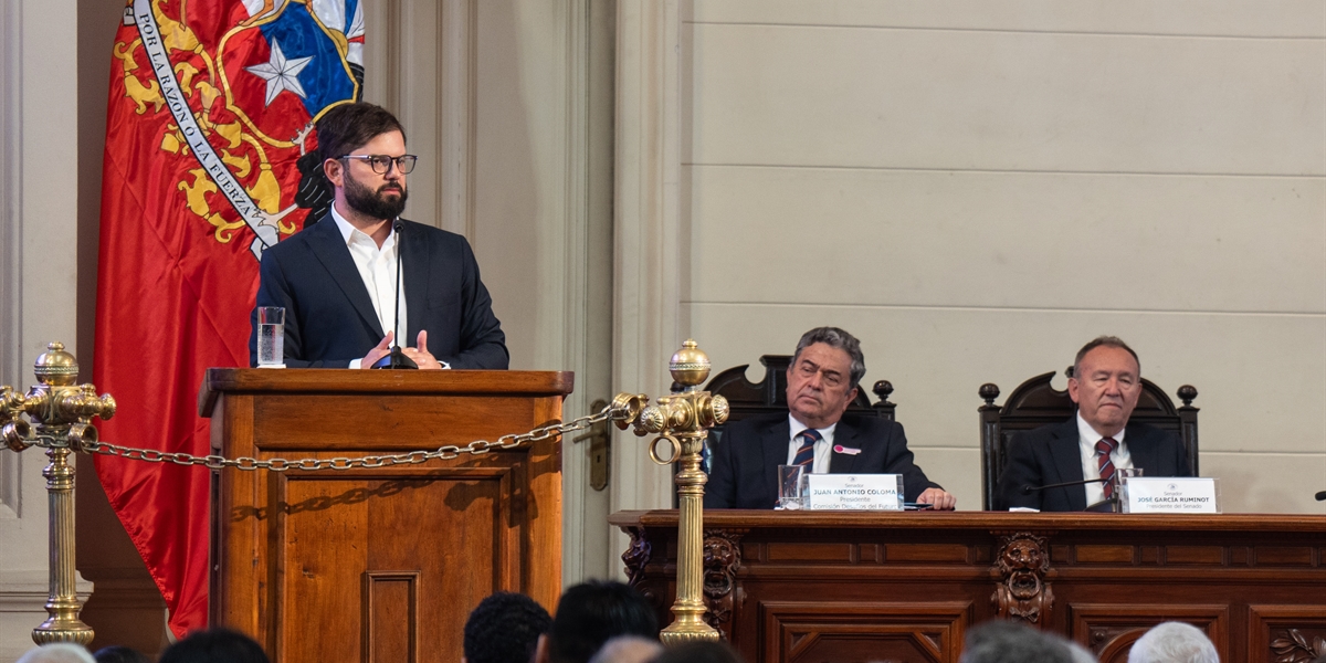 S.E. el Presidente de la República, Gabriel Boric Font, encabeza la inauguración del Congreso Futuro 2025