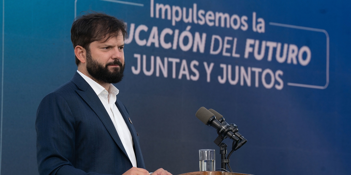 S.E. el Presidente de la República, Gabriel Boric Font, encabeza el lanzamiento del curso "Impulsemos la Educación del Futuro Juntos"