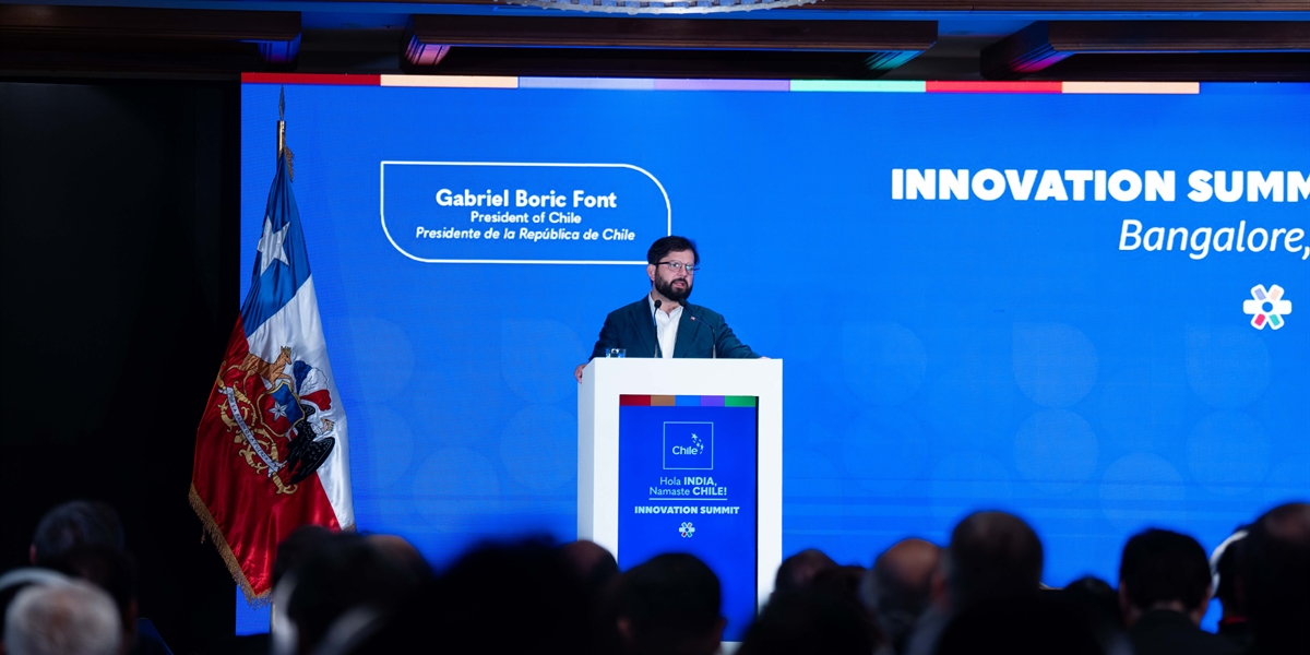 S.E. el Presidente de la República, Gabriel Boric Font, encabeza el Innovation Summit Chile-India