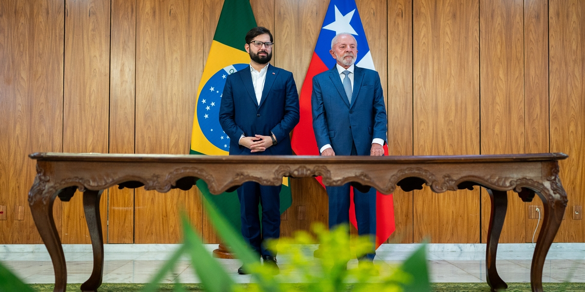 S.E. el Presidente de la República, Gabriel Boric Font, junto al Presidente de la República Federativa de Brasil, Luiz Inácio Lula da Silva, entregan declaración conjunta