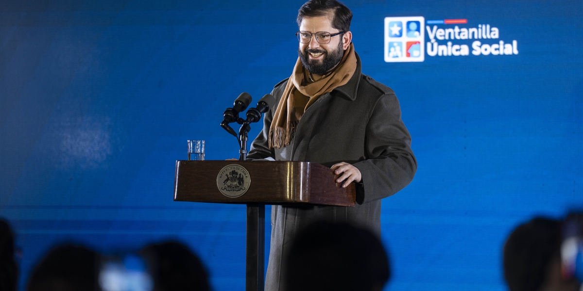 S.E. el Presidente de la República, Gabriel Boric Font, encabeza el lanzamiento de la plataforma digital Ventanilla Única Social