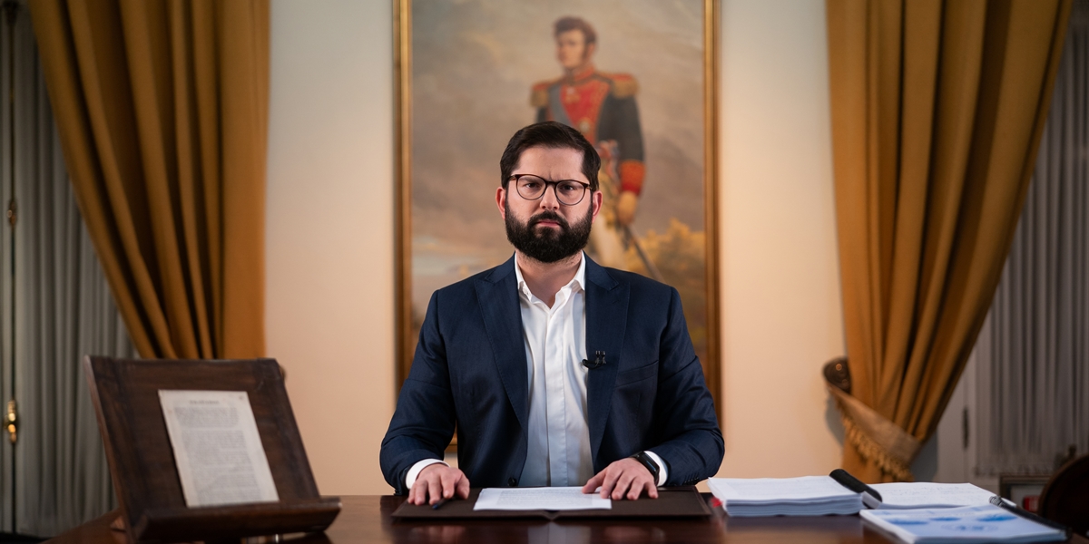 S.E el Presidente de la República, Gabriel Boric Font, realiza cadena nacional por informe de la Comisión Presidencial para la Paz y el Entendimiento