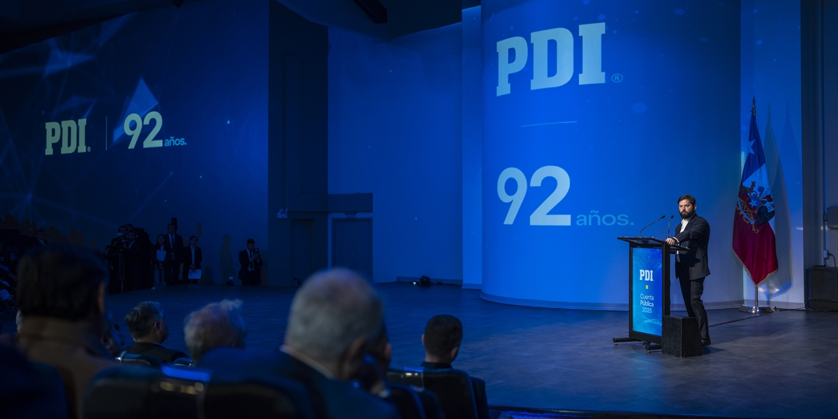 S.E. el Presidente de la República, Gabriel Boric Font, participa de la Cuenta Pública de la Policía de Investigaciones, en el marco de su aniversario número 92