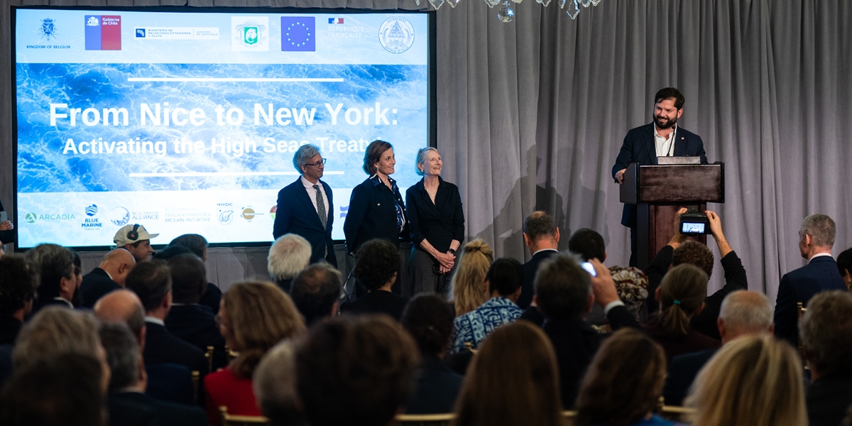 S.E. el Presidente de la República, Gabriel Boric Font, participa del encuentro From Nice to New York: Activating the High Seas Treaty, para conmemorar la entrada en vigor del Acuerdo sobre la Conservación y Uso Sostenible de la Biodiversidad Marina