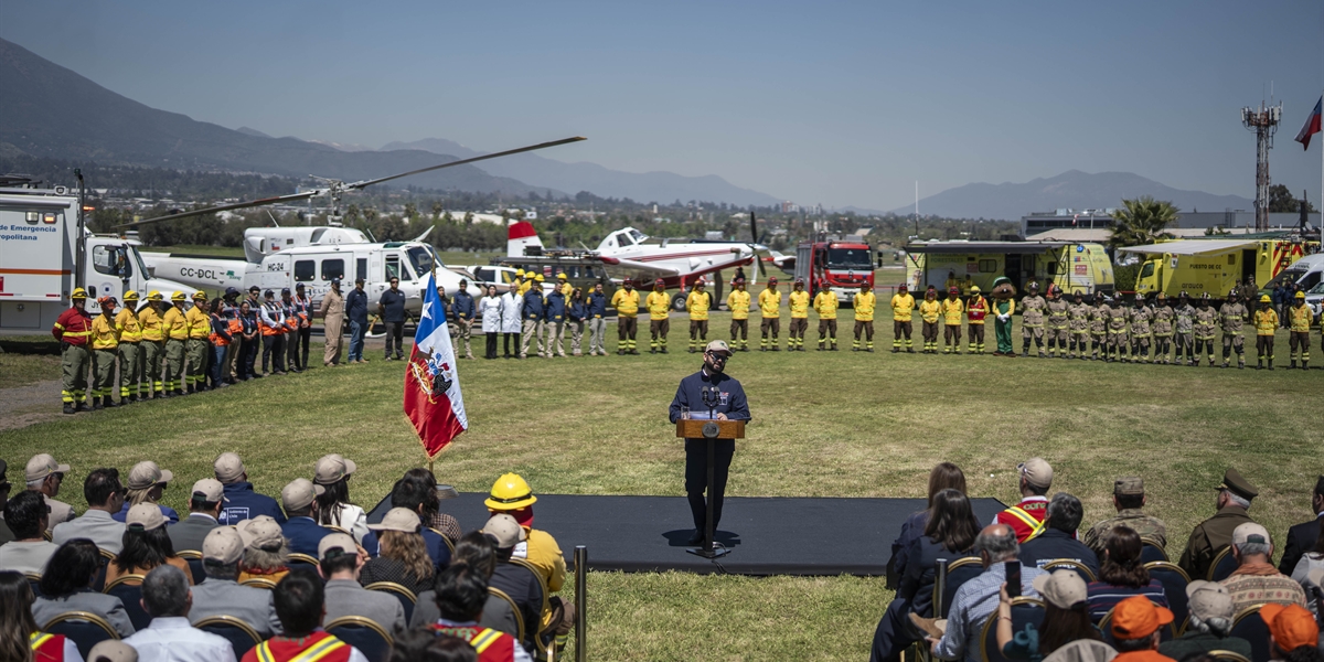 Presidente de la República, Gabriel Boric Font, encabezó el lanzamiento del Plan de Acción 2025-2026 de prevención, mitigación y control de incendios forestales
