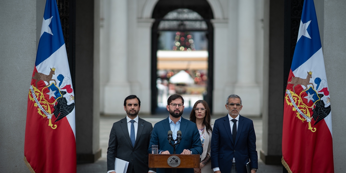Presidente de la República, Gabriel Boric Font, entrega declaración a la prensa tras operación policial Apocalipsis