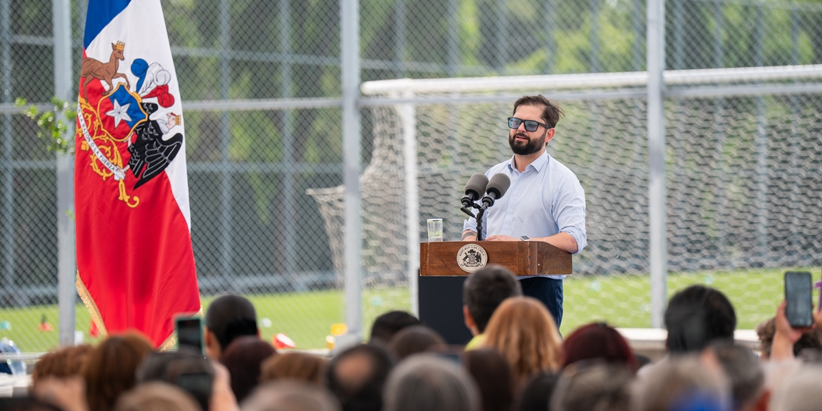 S.E. el Presidente de la República, Gabriel Boric Font, encabeza la inauguración del Parque de la Alegría en la comuna de Renca.