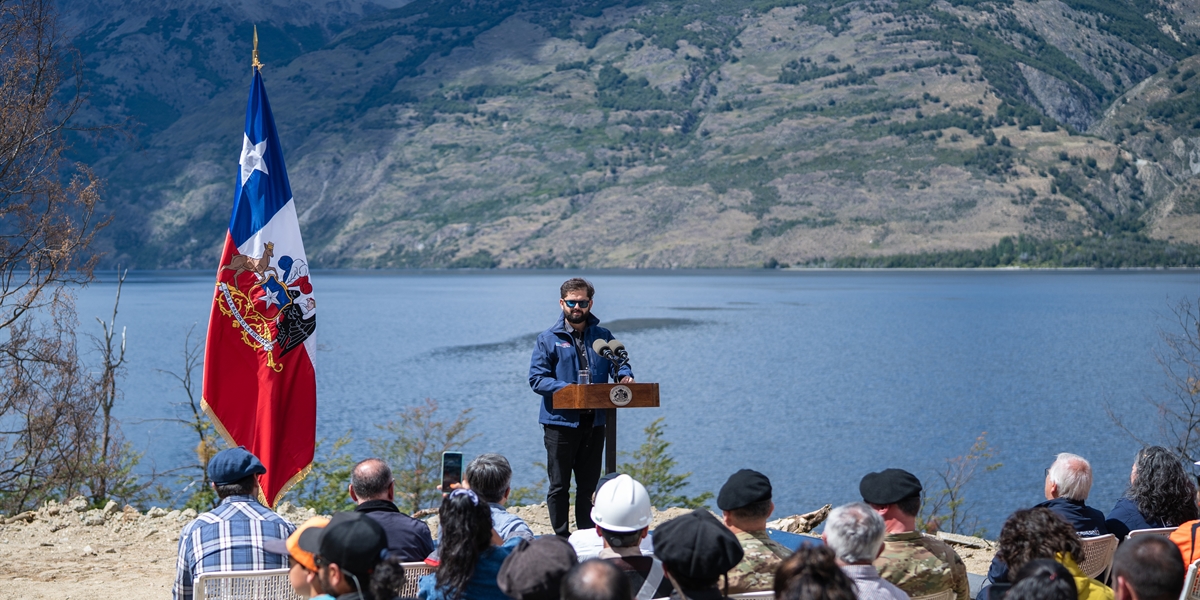S.E. el Presidente de la República, Gabriel Boric Font, inaugura la primera etapa de la nueva conexión vial entre Río Tranquilo, Lago Brown y la frontera con Argentina